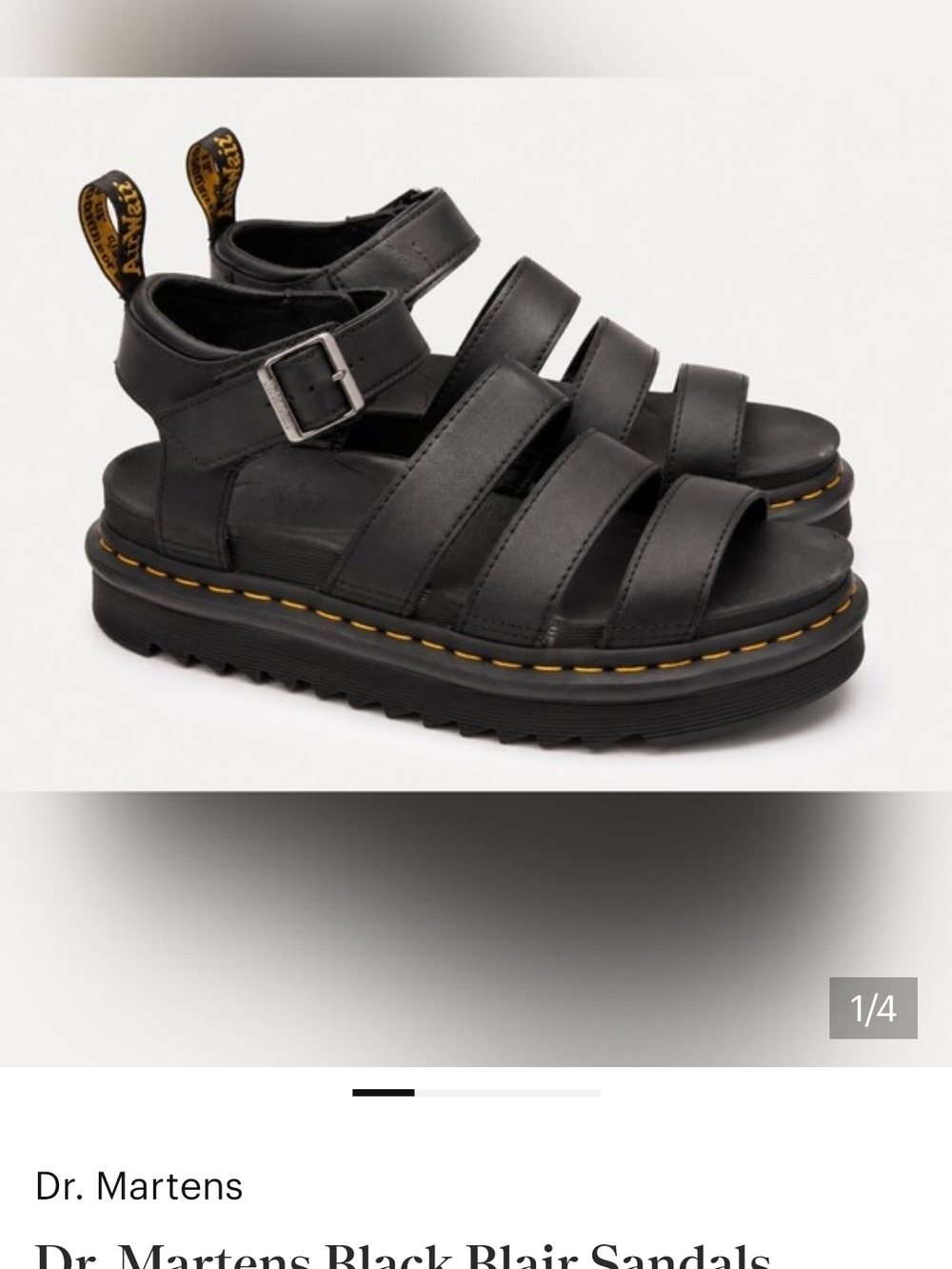 Dr. Martens Women's  Black Strappy Platform Sandals